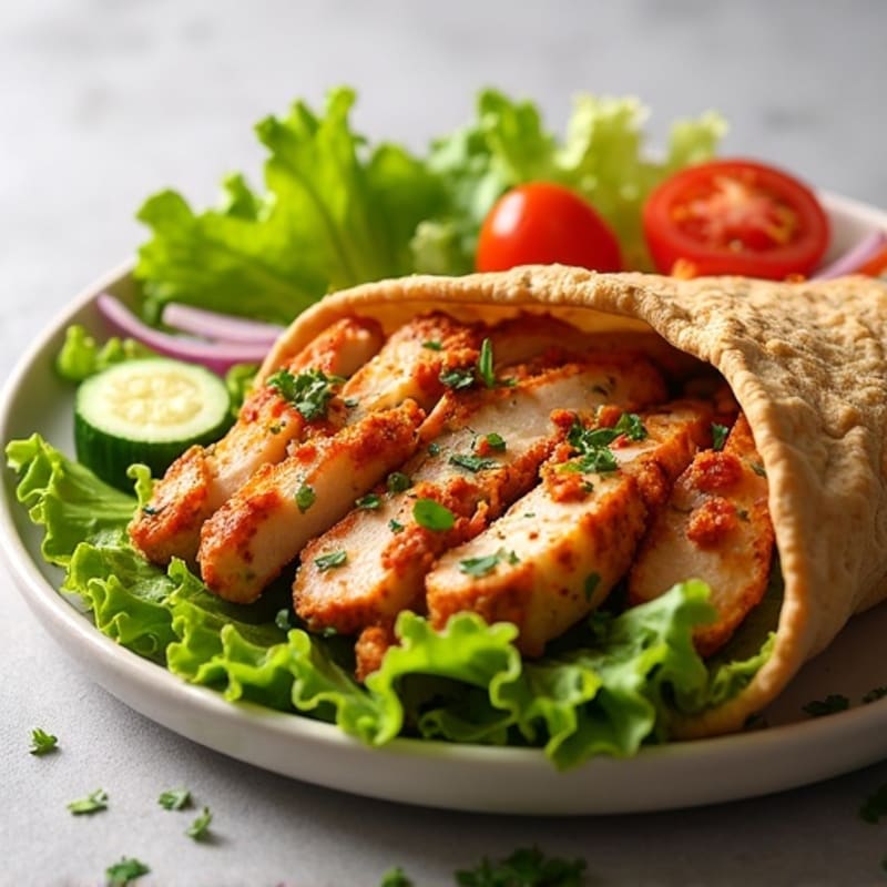 Roasted Chicken Shawarma with Fresh Veggies