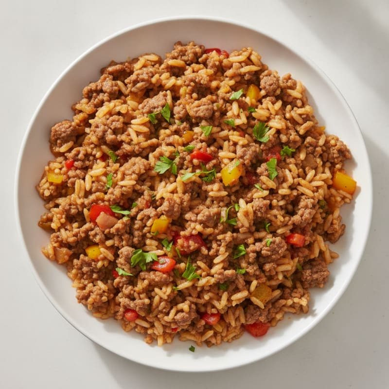 Savory Ground Beef and Rice Skillet