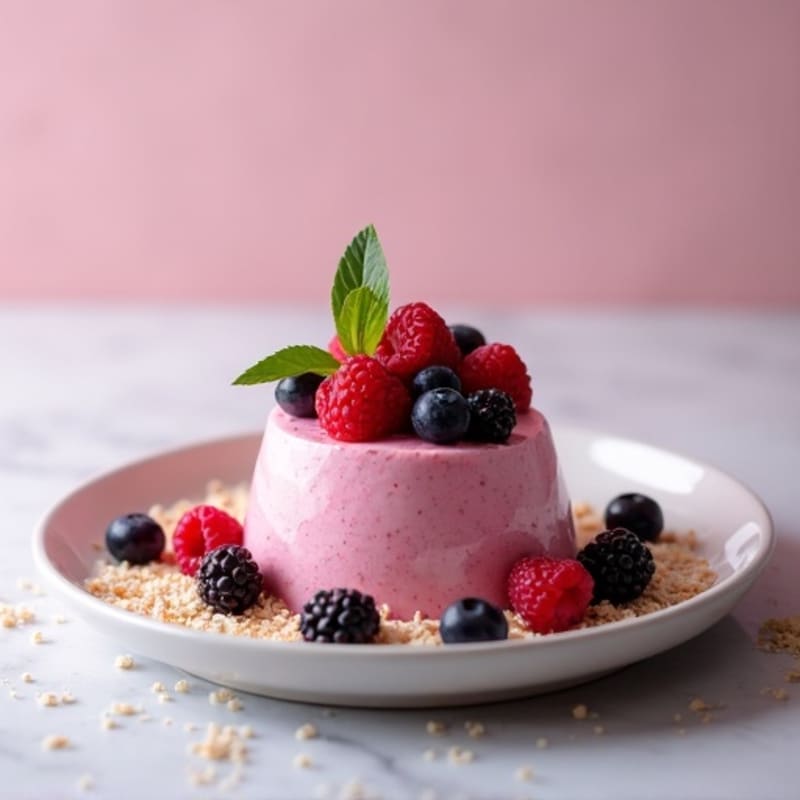 High-Protein Greek Yogurt Mousse with Mixed Berries