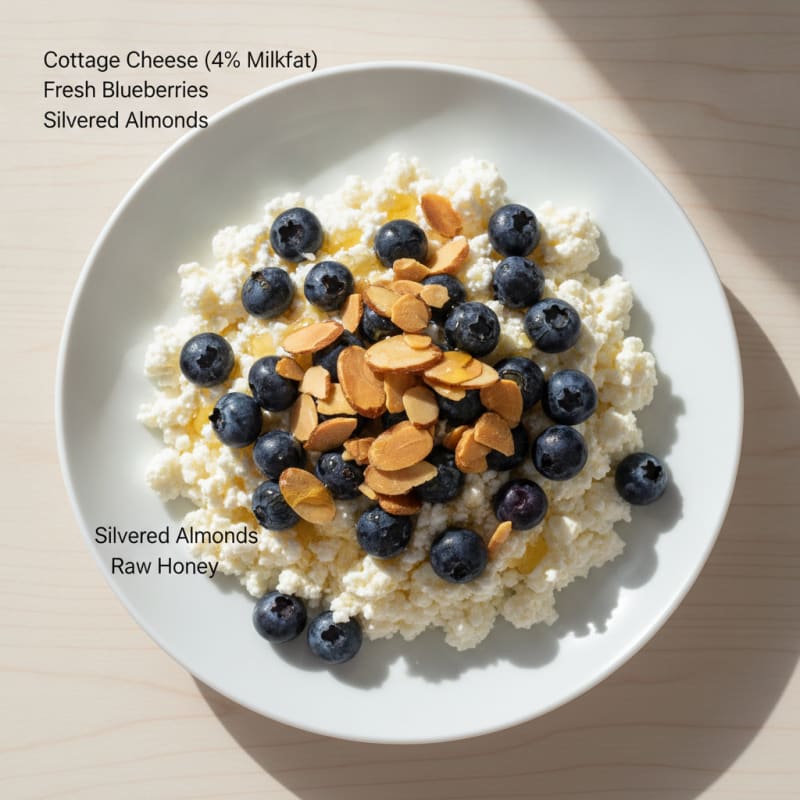 Cottage Cheese Berry Bowl with Toasted Almonds