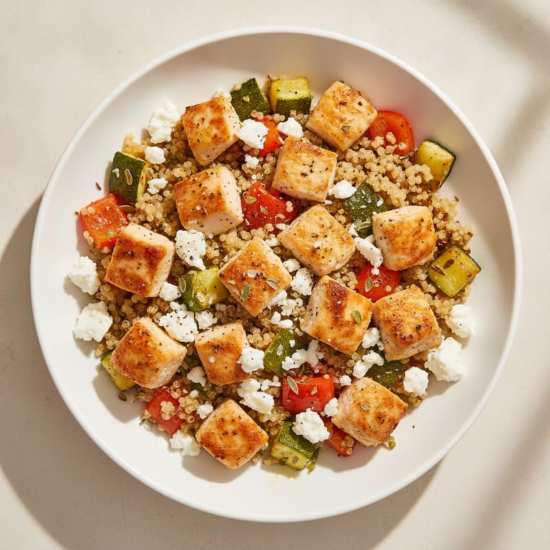 Quinoa with Roasted Vegetables and Feta