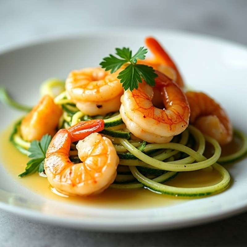 Lemon-Garlic Butter Shrimp with Zucchini Noodles
