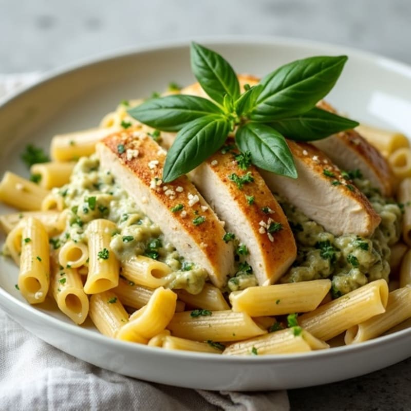 Creamy Pesto Chicken Pasta with Fresh Herbs