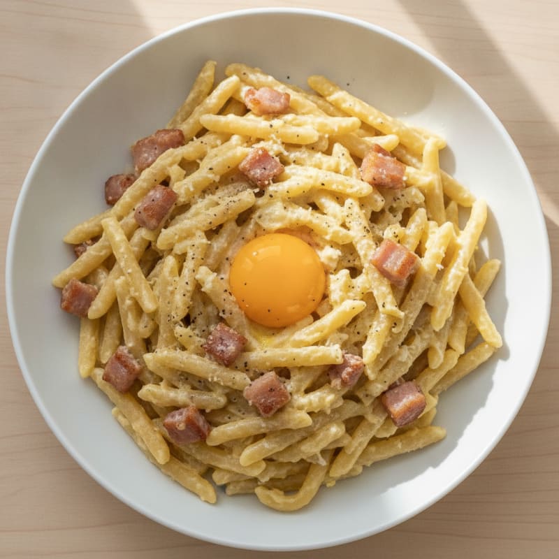 Classic Pancetta Carbonara with Egg Yolk