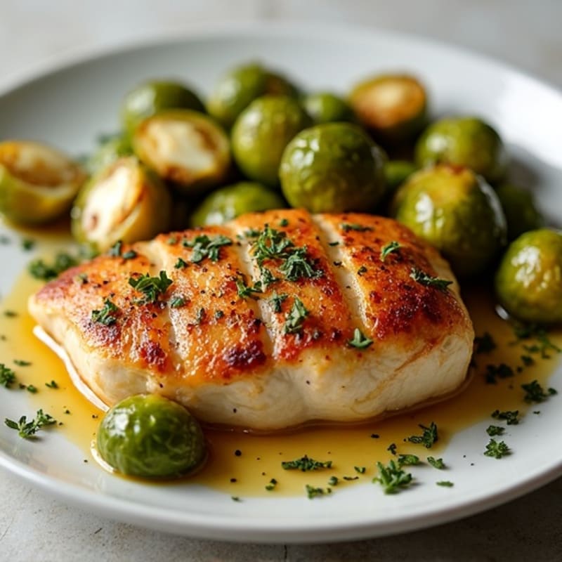 Herb-Roasted Chicken with Crispy Brussels Sprouts