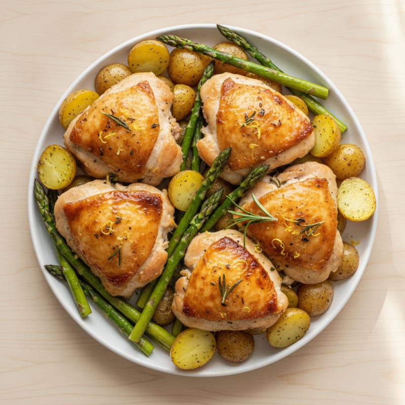 Lemon Herb Roasted Chicken Thighs