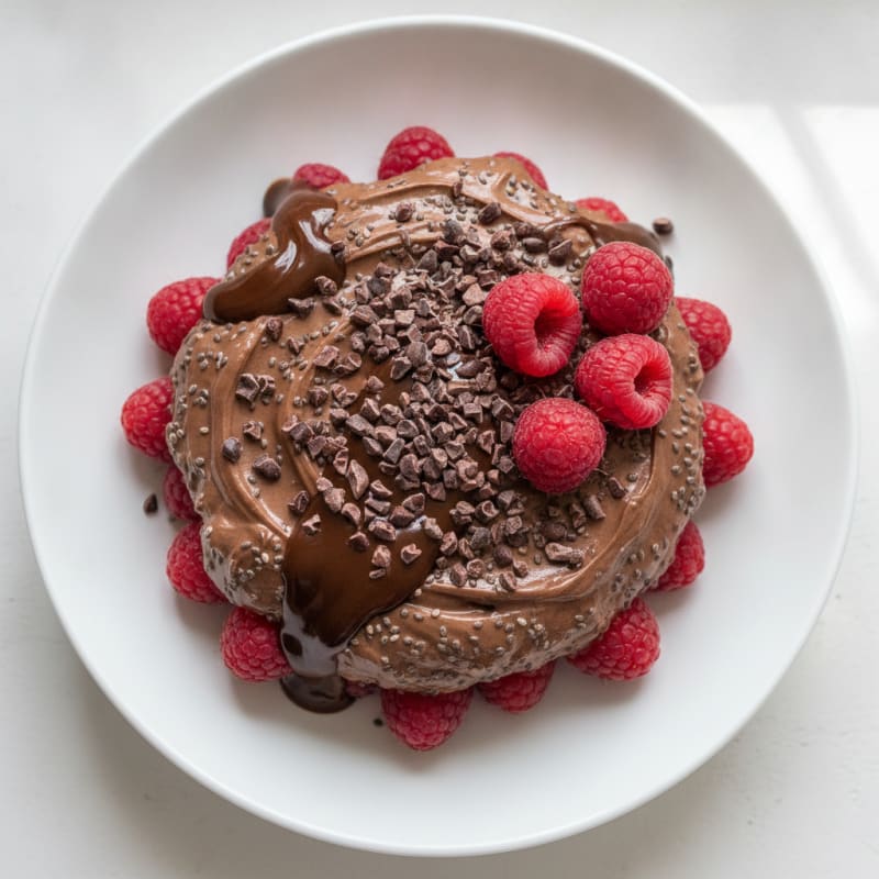 Chocolate Protein Yogurt Parfait with Chia Seeds