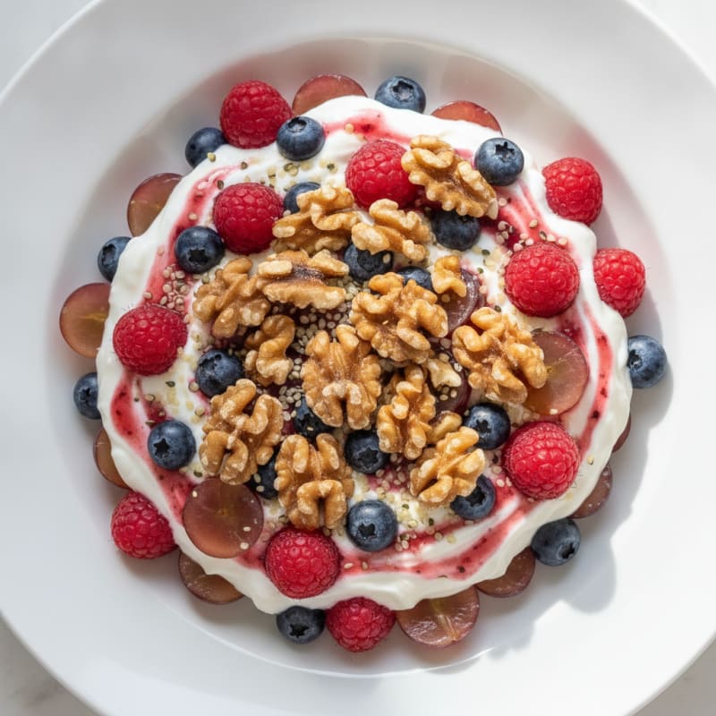 Greek Yogurt Protein Parfait with Mixed Berries