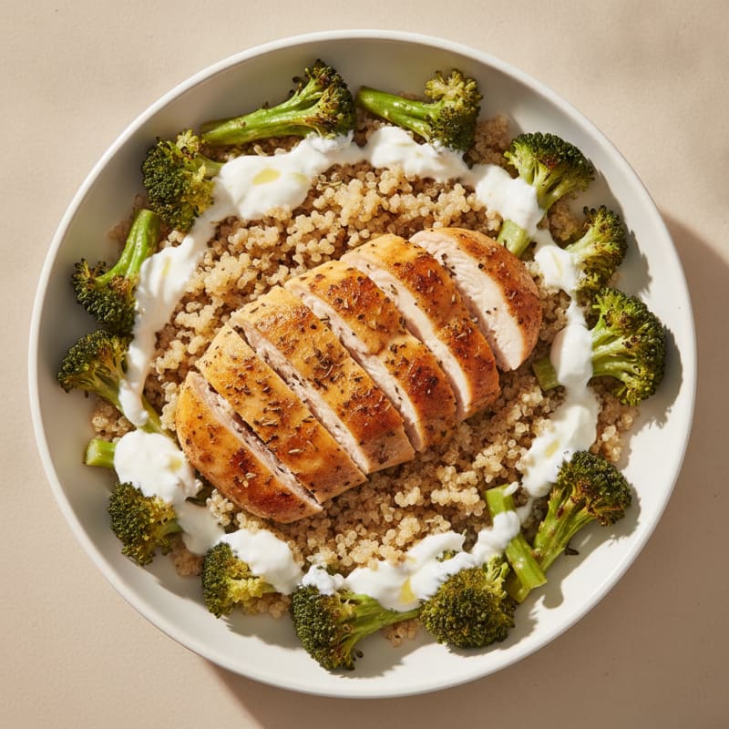 Herb-Baked Chicken and Quinoa Bowl