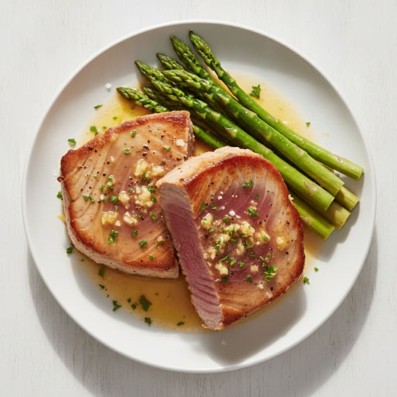 Pan-Seared Tuna with Garlic Butter Sauce