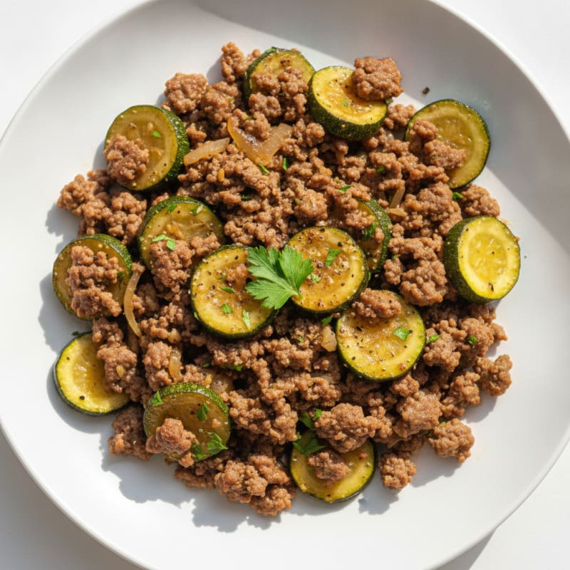 Savory Ground Beef and Zucchini Skillet