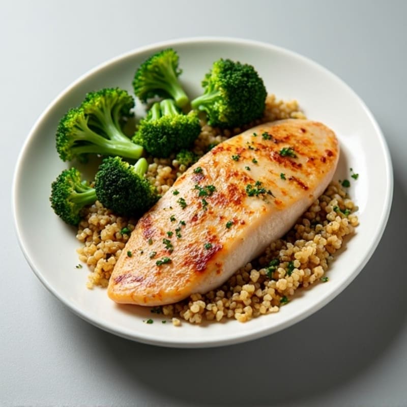 Seared Turkey Breast with Steamed Broccoli and Quinoa