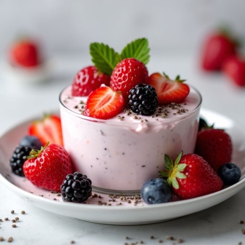 Silky Greek Yogurt Protein Mousse with Berries