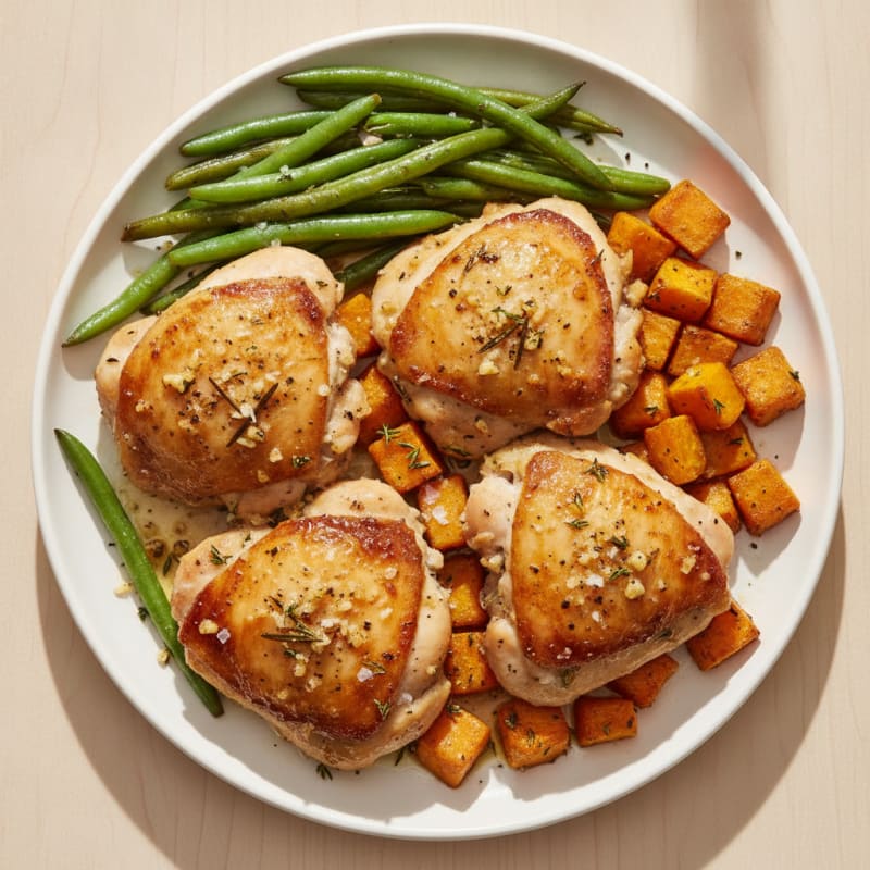 Garlic Herb Roasted Chicken Thighs