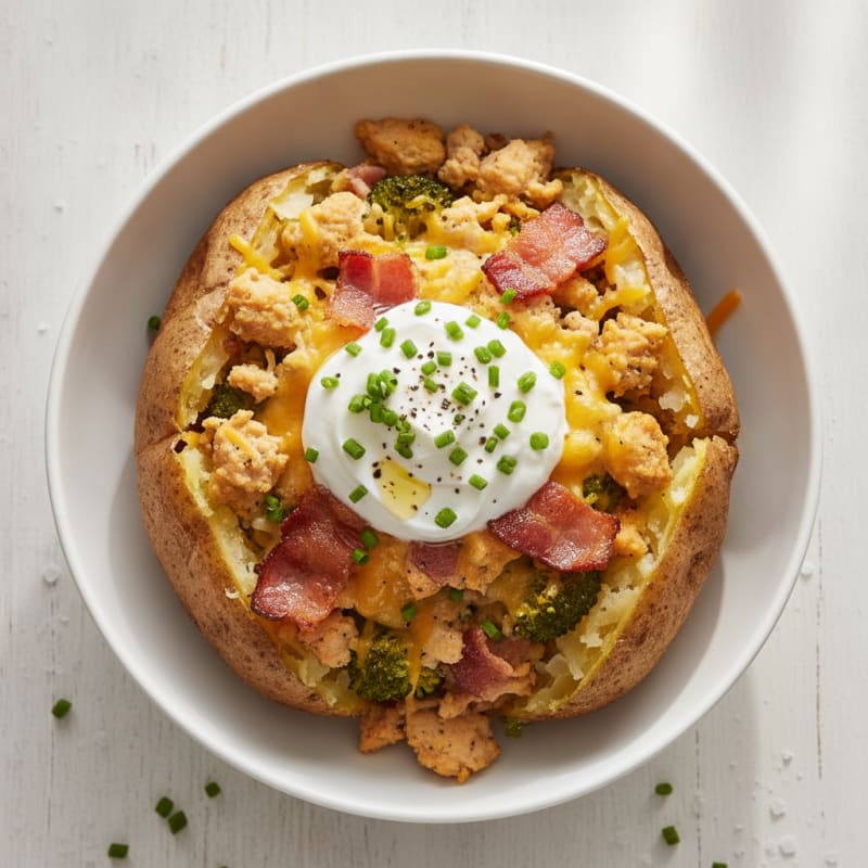 Hearty Loaded Baked Potatoes with Bacon