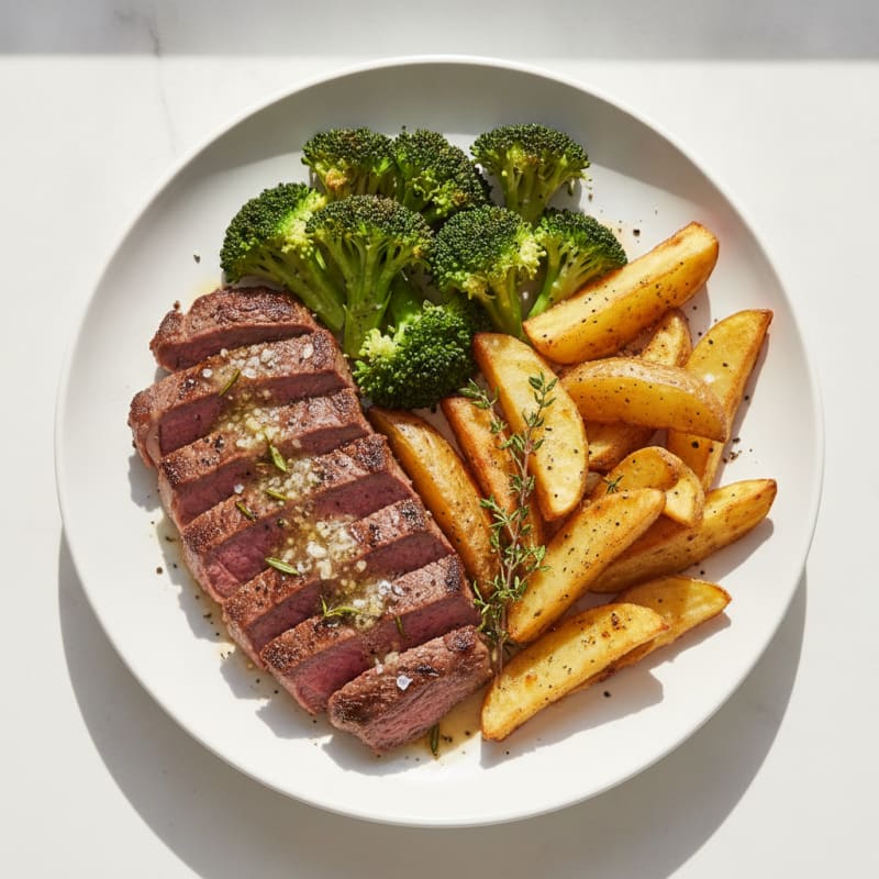 Garlic Herb Sirloin Steak with Roasted Potatoes