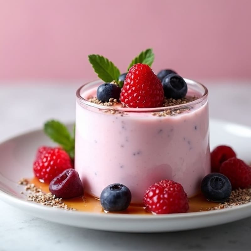 Greek Yogurt Protein Mousse with Mixed Berries
