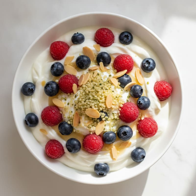 High-Protein Greek Yogurt Parfait with Mixed Berries