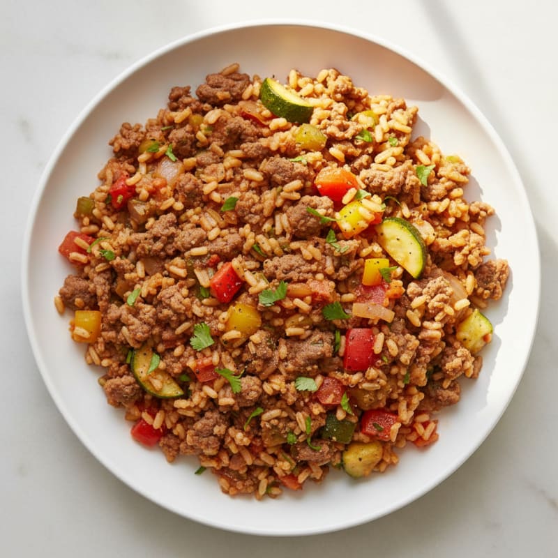 Smoky Ground Beef and Rice Skillet