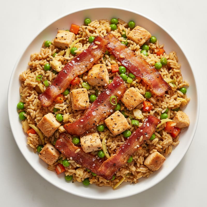 Crispy Bacon Chicken Fried Rice