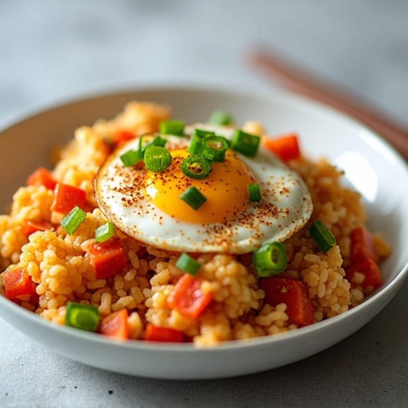 Crispy Cauliflower Rice Kimchi Stir-Fry
