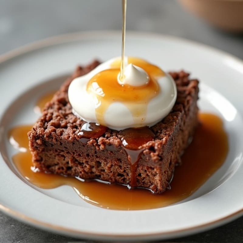 Creamy Chocolate Protein Baked Oatmeal with Yogurt Swirl
