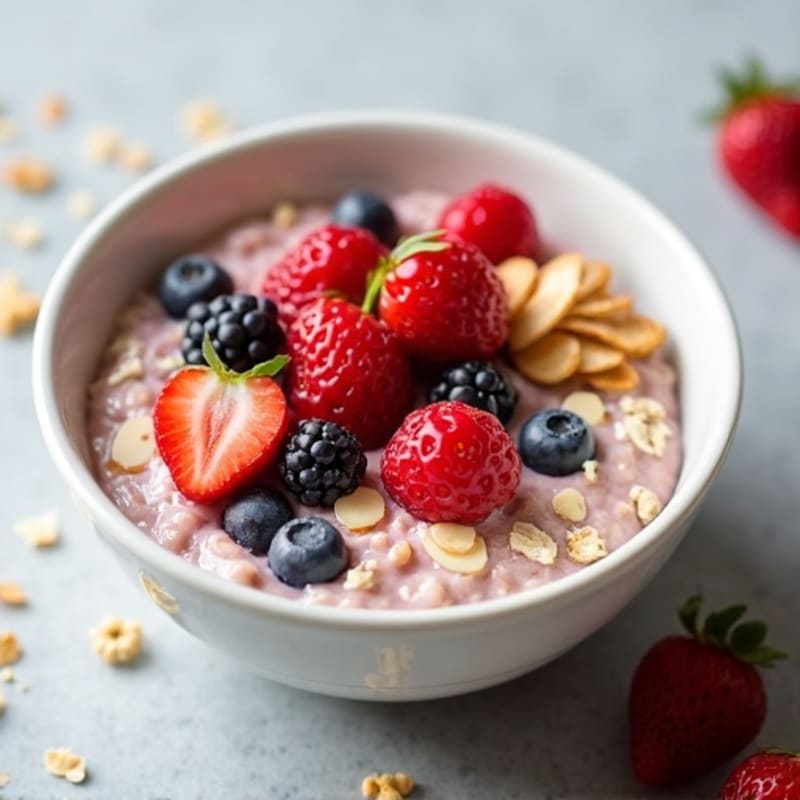 Creamy High-Protein Berry Almond Overnight Oats