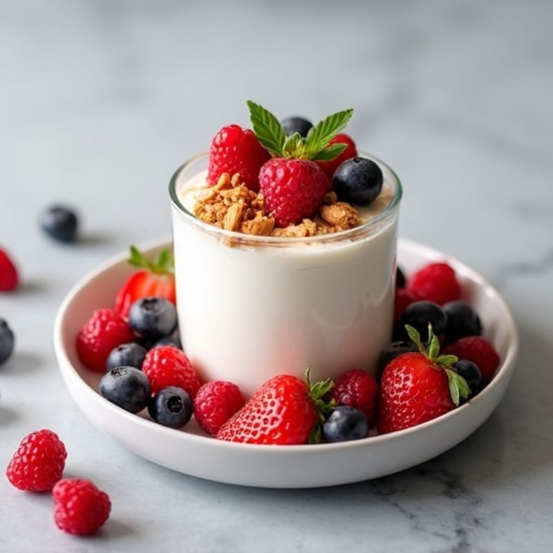 Silky Greek Yogurt Protein Mousse with Mixed Berries