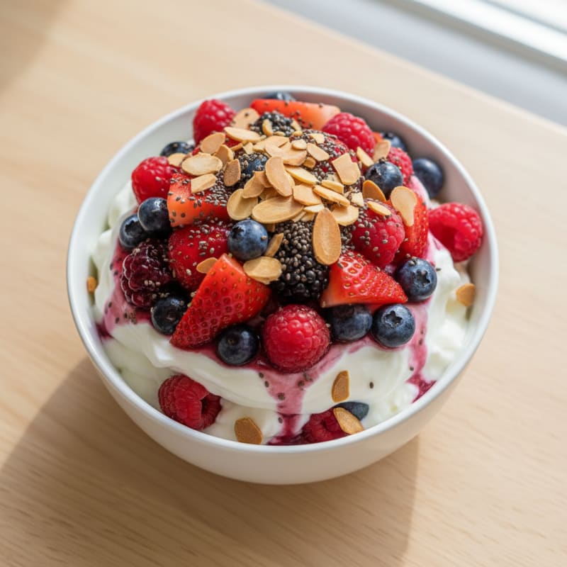 Creamy Greek Yogurt Protein Parfait with Mixed Berries