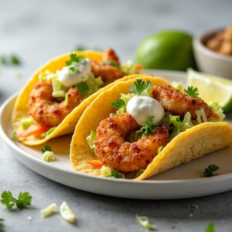 Crispy Pan-Seared Shrimp Tacos with Fresh Cabbage Slaw