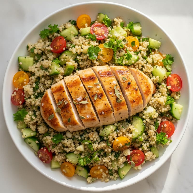 Lemon Herb Chicken and Quinoa Salad