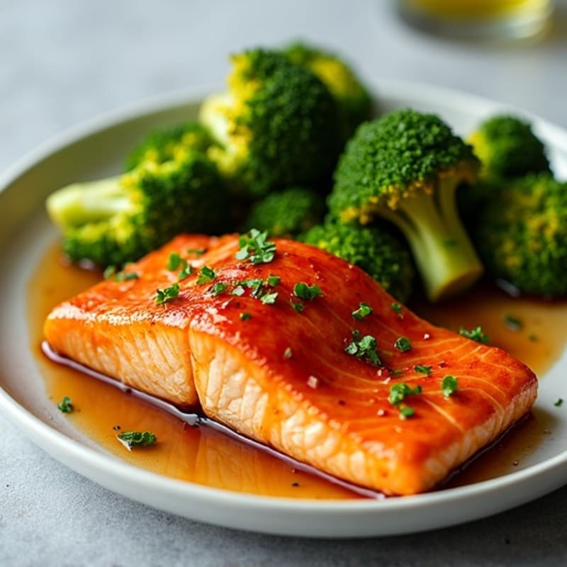 Teriyaki Glazed Salmon with Roasted Broccoli