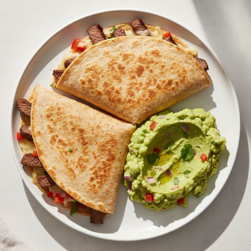 Carne Asada Quesadillas with Guacamole