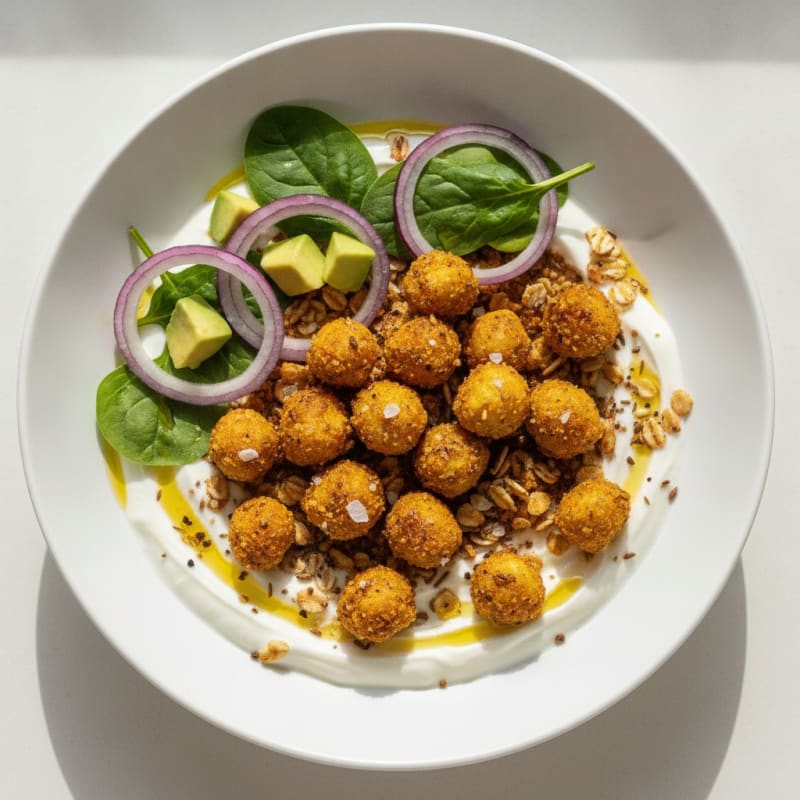 Savory Soya Oats Yogurt Bowl