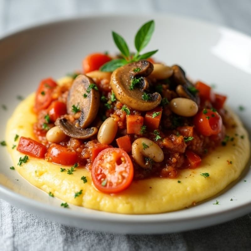 Hearty Mushroom Ragu with Creamy Polenta