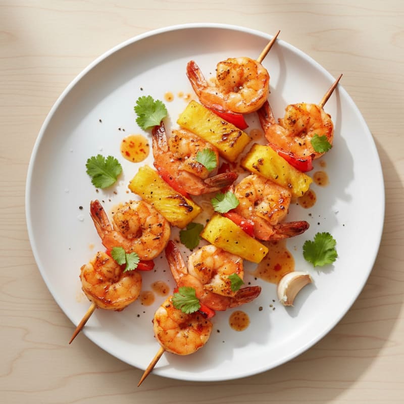 Zesty Chili-Lime Shrimp Skewers with Charred Pineapple