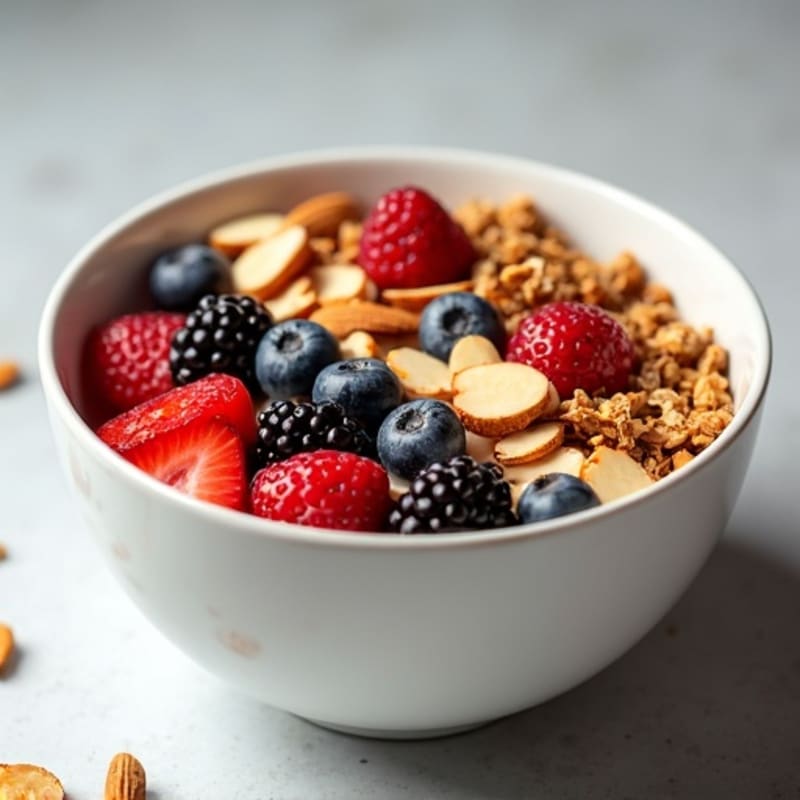 Cottage Cheese and Berry Power Bowl with Almonds