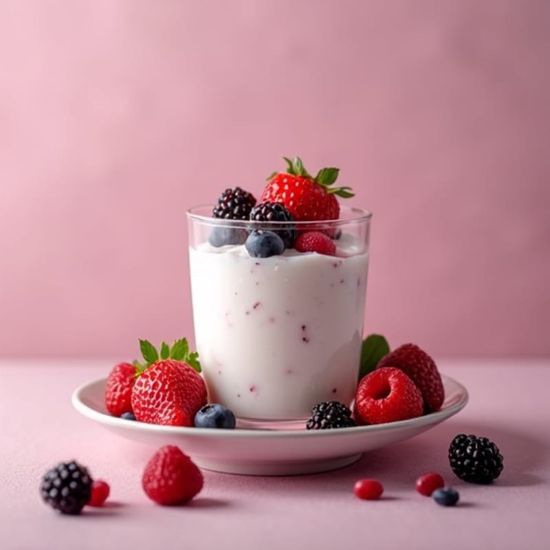 Silky Greek Yogurt Protein Mousse with Mixed Berries