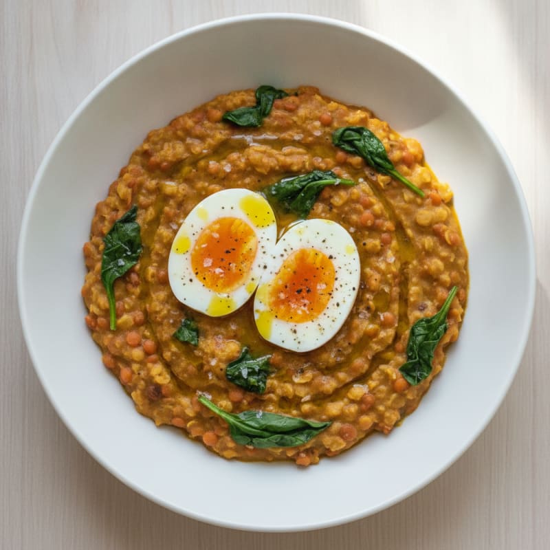 Savory Red Lentil and Oat Porridge