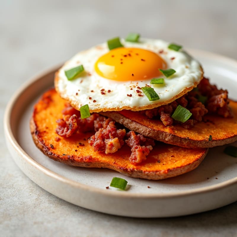 Crispy Sweet Potato Wedges with Turkey Bacon Crumbles