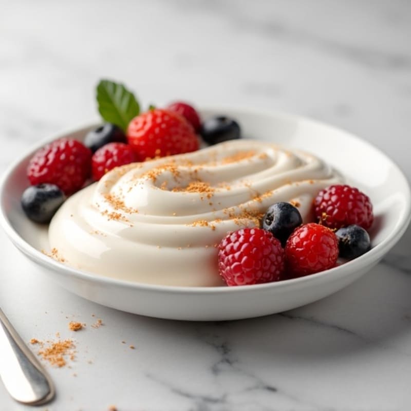 Silky Vanilla Protein Yogurt with Berries