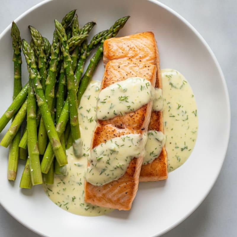 Pan-Seared Salmon with Lemon-Dill Sauce