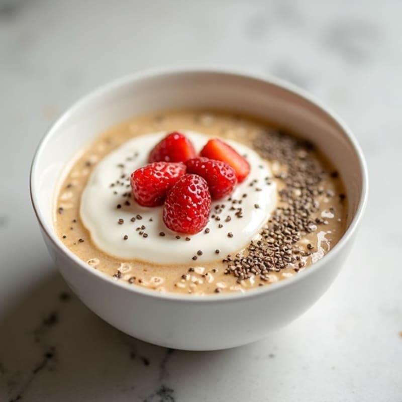 Creamy Overnight Oats with Greek Yogurt and Chia Seeds