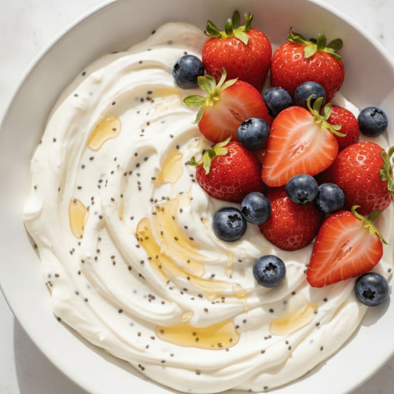 Silky Greek Yogurt Protein Pudding with Berries