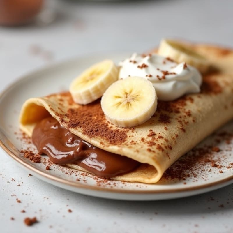 Fluffy Protein Crepes with Creamy Chocolate and Fresh Banana