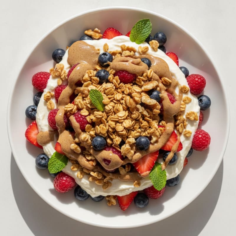 High-Protein Berry Greek Yogurt Parfait with Whey Protein