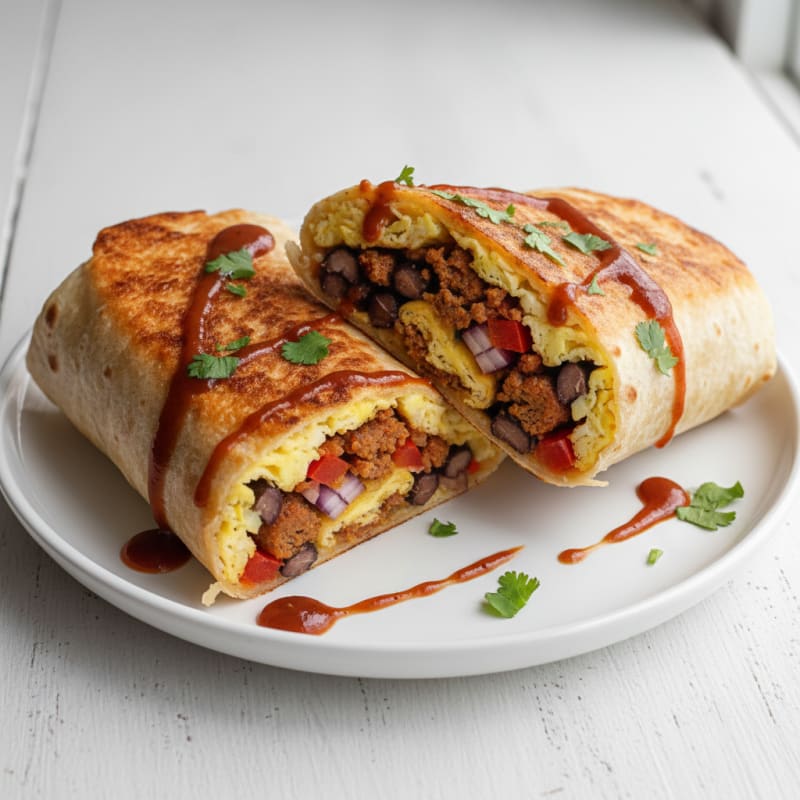 Crispy Chorizo and Egg Breakfast Burrito