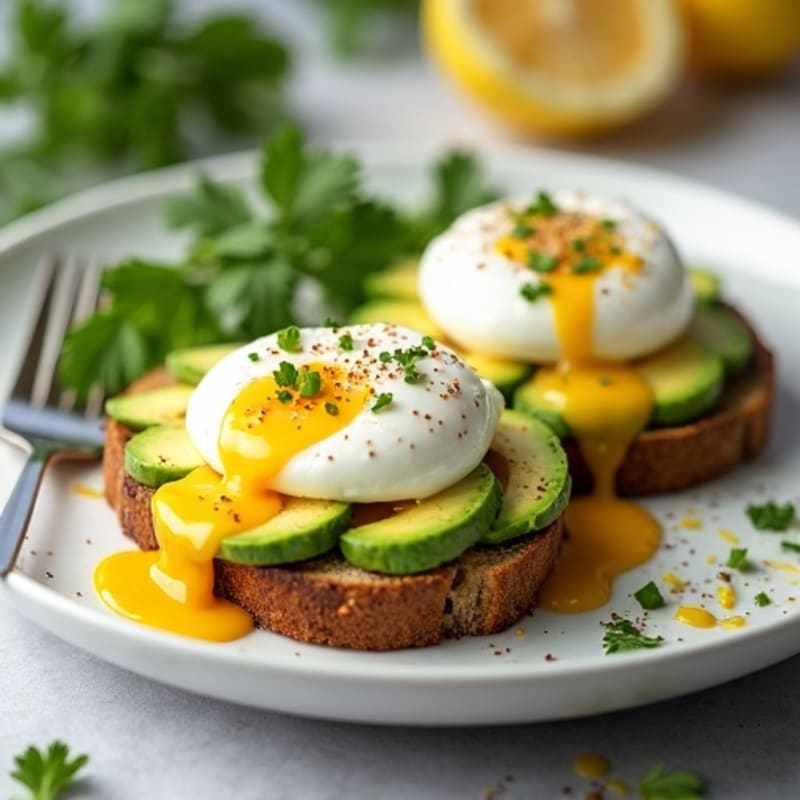 Poached Eggs with Creamy Avocado Toast