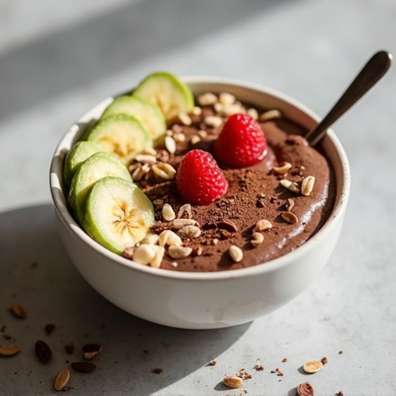 Creamy Chocolate Avocado Protein Smoothie Bowl