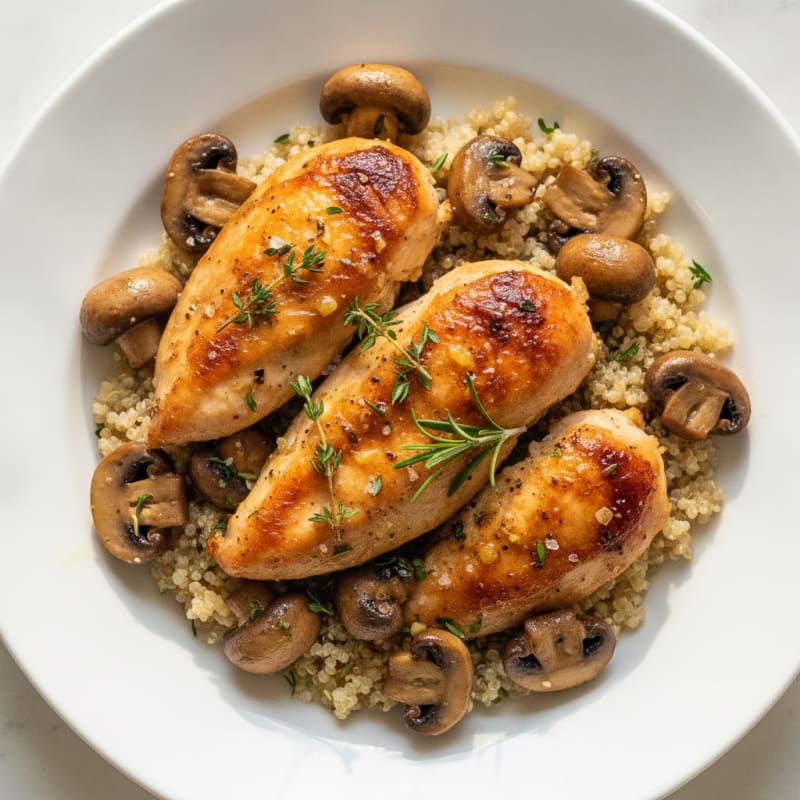 Roasted Garlic Butter Mushrooms with Herbs